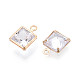 Подвески из латуни с прозрачным фианитом ZIRC-T017-04KCG-2