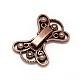 2-Hole Plating Zinc Alloy and Brass Fold Over Clasps X-PALLOY-N0092-14R-FF-1