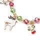 Рождественские браслеты с подвесками из сплава и эмали BJEW-JB12077-03-3