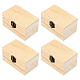 Gorgecraft 4pcs boîte à couvercle rabattable en bois rectangle OBOX-GF0001-08-1