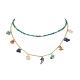 Set di collane con bavaglino in rilievo e perline miste con pietre preziose naturali e sintetiche da 2 pz NJEW-TA00106-2