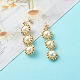 Glass Pearl Beads Dangle Stud Earrings EJEW-TA00004-2