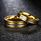 Regali di san valentino anelli per coppia in acciaio al titanio con zirconi cubici per donna RJEW-BB16382-6G-4