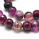 Dyed Natural Agate Faceted Round Beads Strands G-E267-30-2