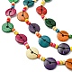 Colliers plastrons en perles de noix de coco naturelles colorées NJEW-A007-03C-2