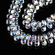 Electroplate Transparent Glass Beads Strands EGLA-S193-06-4