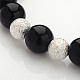 Skull design unique bracelets de pierres précieuses perles extensibles BJEW-JB01847-06-3