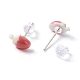 Set di orecchini a bottone in resina di fragola per donna ragazza EJEW-D278-04S-3