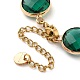 Bracelets à maillons en verre vert BJEW-B075-01-3