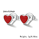 Женские серьги-гвоздики в форме сердца из стерлингового серебра с эмалью RN2233-1-2