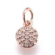 Латунные микро проложить кубического циркония подвески ZIRC-E152-17RG-RS-1
