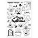 GLOBLELAND Halloween Clear Stamps Ghost Bat Spider Web Pumpkin Cat Silicone Clear Stamp Seals for Cards Making DIY Scrapbooking Photo Journal Album Decoration DIY-WH0167-56-901-7