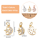 Nbeads 12Pcs 3 Colors  Brass Micro Pave Cubic Zirconia Charms ZIRC-NB0001-81-2