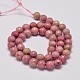 Faceted Natural Rhodonite Round Bead Strands G-M289-02-8mm-2