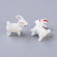 インテリアオーナメントパーツ  手作りウサギのランプワークのディスプレイ装飾  3のdウサギ  ホワイト  18~22x9~11x19~22mm LAMP-L075-033-2