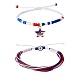 2 pièces 2 couleurs alliage émail étoile breloques bracelet de perles tressées BJEW-SW00046-1