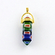 Millefiori Glass Pendants with Alloy Findings LK-R008-03G-2