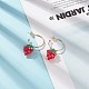 Glass Braided Beaded Strawberry Dangle Stud Earrings EJEW-TA00142-4