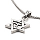Star with Cross Alloy Pendant Necklace with 201 Stainless Steel Box Chains NJEW-D053-04AS-2