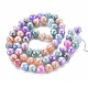 Mèches de perles de verre craquelé peintes au four opaque EGLA-S174-19I-2