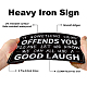 GLOBLELAND if Something Here Offends You Please Let Us Know Vintage Metal Iron Sign Plaque Poster Retro Metal Wall Tin Signs 11.8×7.9inch for Bar Coffee Shop Restaurant Club Wall Decoration AJEW-WH0189-030-3