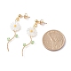 Sunflower Natural Shell Beads Long Dangle Stud Earrings for Her X1-EJEW-TA00021-4