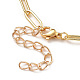 Brass Paperclip & Rolo Chain Bracelets X-BJEW-JB05321-3