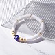 Mauvais œil perles au chalumeau bracelet extensible BJEW-JB07222-01-2