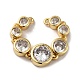 Eco-Friendly Rack Plating Brass Clear Cubic Zirconia Connector Charms KK-F853-30G-2