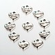 Wedding Party Supply Antique Silver Alloy Rhinestone Heart Carved Word Flower Girl Wedding Family Charms ALRI-X0003-02-1