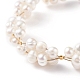 Pulsera vintage de perlas naturales BJEW-TA00035-4