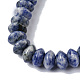 Fili di perle di diaspro macchia blu naturale G-F743-05B-4