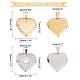 DICOSMETIC 8pcs 2 Styles 2 Colors 316 Stainless Steel Locket Pendants Heart Photo Frame Charms Heart with Flower Locket Charms for Necklace Jewelry Making STAS-DC0003-98-3