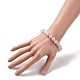 Natürliche Rose Quarz Perle Stretch Armbänder X-BJEW-K212-C-045-4