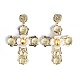 Cross Alloy Dangle Earrings EJEW-L260-01LG-1