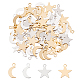 Olycraft 80pcs breloques étoile et lune style breloques en laiton pendentifs célestes diy pour boucle d'oreille collier bracelet fabrication de bijoux accessoires (2 couleurs) KK-OC0001-23-1