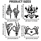 MAYJOYDIY Skeleton Hand Stencil Skeleton Finger Stencil Heart Skeleton Rock Hand with Ring Pattern Reusable Halloween Template 11.8×11.8inch with Paint Brush Painting on Wall Wood Glass DIY-MA0001-28A-2
