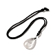 Natürliche Quarzkristall-Nuggets-Anhänger-Halskette mit Polyesterschnur für Damen G-H285-05B-2