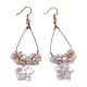 Pearl Chip Beads Dangle Earrings EJEW-L218-01-2