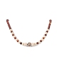 Collier de perles rondes graduées en bois naturel pour femme NJEW-JN04288-2