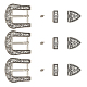 Olycraft 3 set fibbia per cintura in lega set fibbie di ricambio da cowboy fibbia per cintura design vintage decorazione cintura argento antico per artigianato in pelle di ricambio da 20 mm - 4.6x4.2x3.2 cm FIND-WH0155-038-1