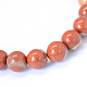 Jaspe rouge naturel brins de perles rondes X-G-E334-10mm-27-2