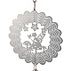 Butterfly 201 Stainless Steel 3D Wind Spinner with Glass Pendant HJEW-E011-01P-02-2