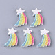 樹脂カボション  キラキラのスパンコール付き  星の虹  カラフル  19.5x13x4.5mm CRES-N018-010-2