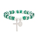9pcs ensemble de bracelets extensibles en perles de verre et perles d'imitation 9 couleurs BJEW-JB08945-4