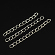 Iron Ends with Twist Chains, Cadmium Free & Lead Free, Platinum, 50x3.5mm, Links: 5.5x3.5x0.5mm