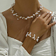 Ensembles de bijoux en laiton et perles d'imitation pour femme DQ9504-1-2