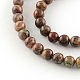 Rondes naturelles bréchiques perles de jaspe brins G-R339-06-2