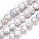 Naturales keshi abalorios de perlas hebras PEAR-S018-01B-2