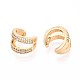 Латунные серьги-манжеты из прозрачного кубического циркония EJEW-T047-69G-2